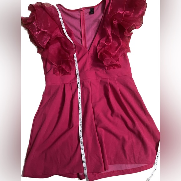 Shein Pink Ruffle Trim Romper - Picture 4 of 9